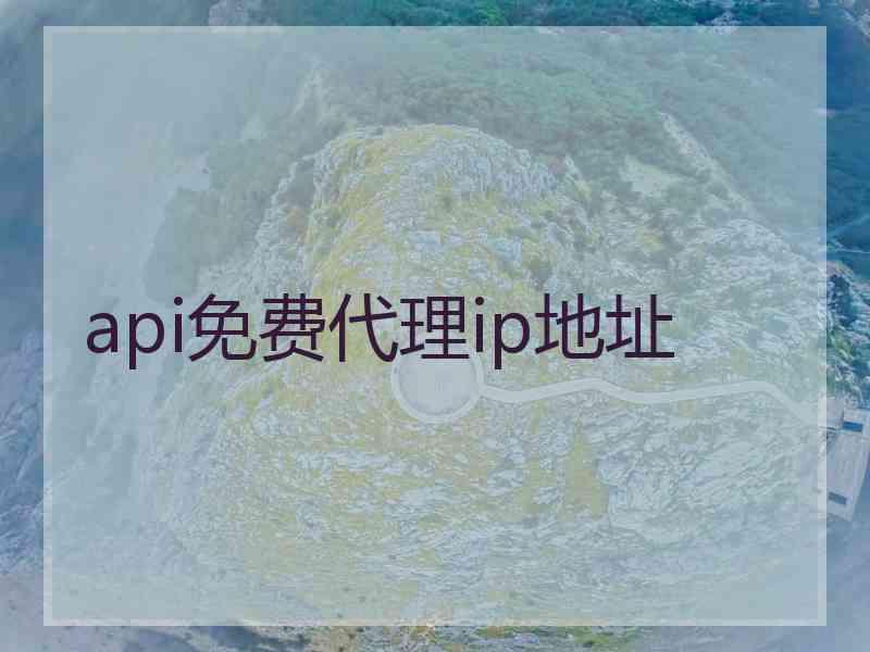 api免费代理ip地址