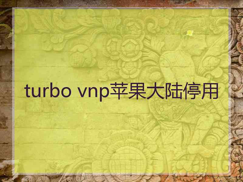 turbo vnp苹果大陆停用