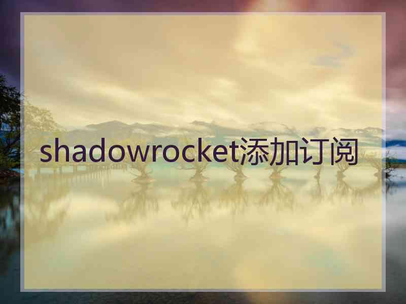 shadowrocket添加订阅