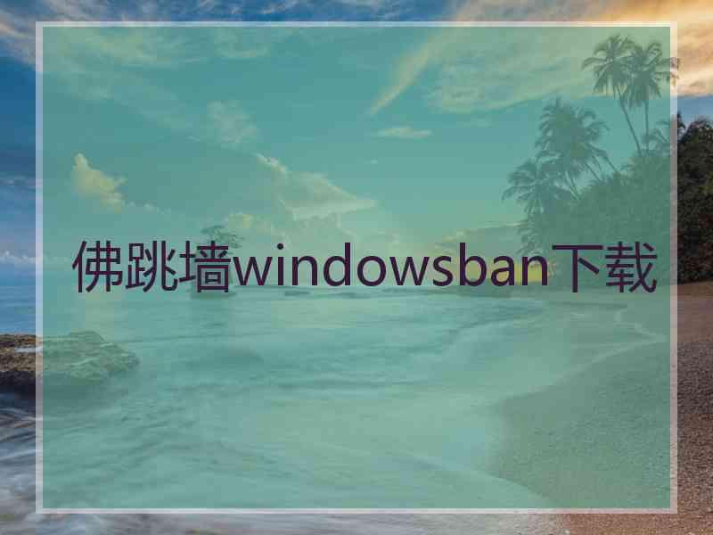 佛跳墙windowsban下载