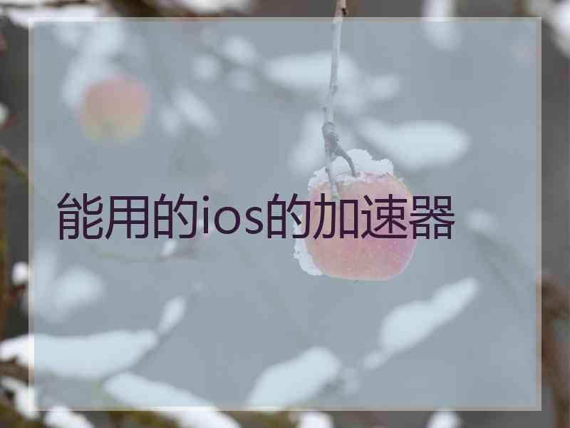 能用的ios的加速器